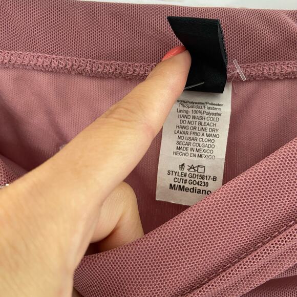 Windsor M Mauve Pink Ruched Mesh High Rise Pull On Mini Skirt - Picture 8 of 8